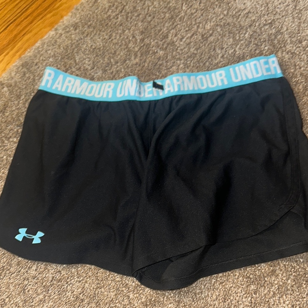 Under Armour Black and Blue Athletic Shorts Lightweight Performance